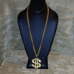 Gold Money Sign Pendant Necklace